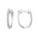 10K White Gold Diamond Huggie Earrings