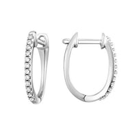 10K White Gold Diamond Huggie Earrings