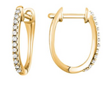 10K Yellow Gold 0.10cttw I HI Diamond Oval Huggie Earrings