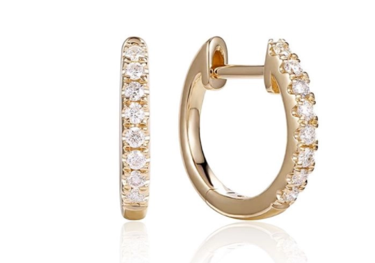 Diamond Huggie Earrings