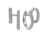 14K White Gold 0.73cttw SI2 IJ Diamond Easy Stackable Earrings by Gabriel