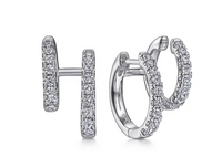 14K White Gold 0.73cttw SI2 IJ Diamond Easy Stackable Earrings by Gabriel