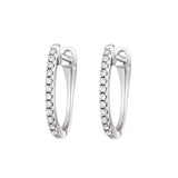 10K White Gold Diamond Huggie Earrings