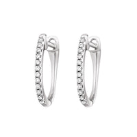 10K White Gold Diamond Huggie Earrings