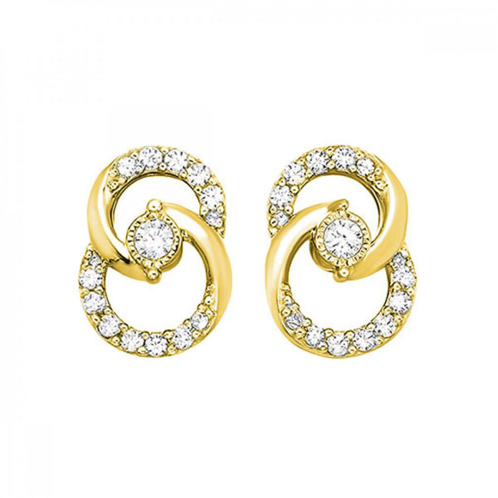 10K Yellow Gold 0.25cttw Diamond Earrings