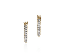 JH Essentials 14K Gold Diamond Pave Hoop Earrings by John Hardy