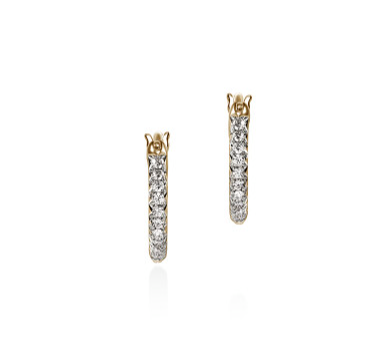 JH Essentials 14K Gold Diamond Pave Hoop Earrings by John Hardy