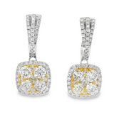 14K White Gold 2.15cttw Yellow Diamond & 0.63cttw Diamond Earrings by RJM
