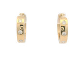 14K Yellow Gold Diamond Huggie Earrings