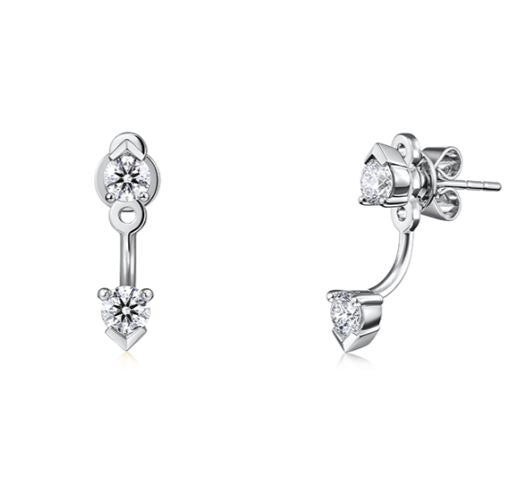 18K White Gold 0.80cttw VS G-H Diamond Aerial Floating Ear Jackets by HOF