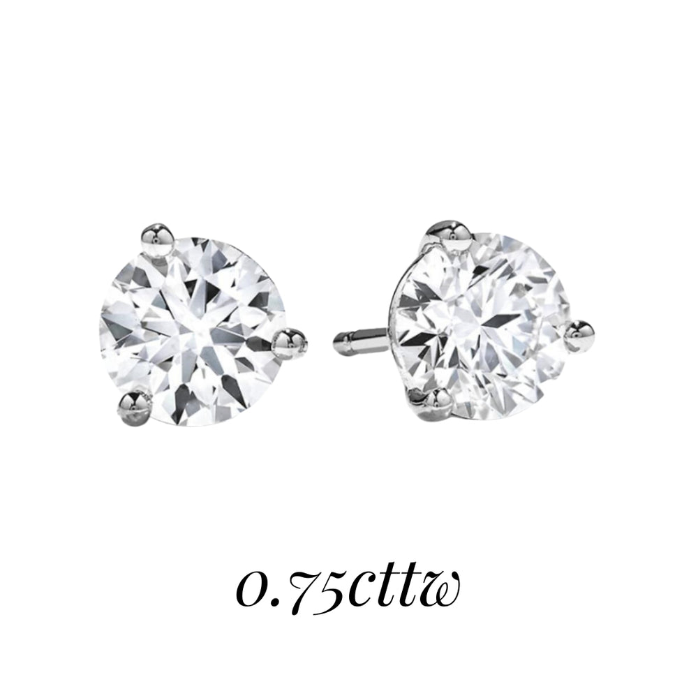 18K White Gold 0.70cttw VS-SI I-J Hearts on Fire Solitaire Diamond Earrings