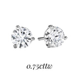 18K White Gold 0.70cttw VS-SI I-J Hearts on Fire Solitaire Diamond Earrings