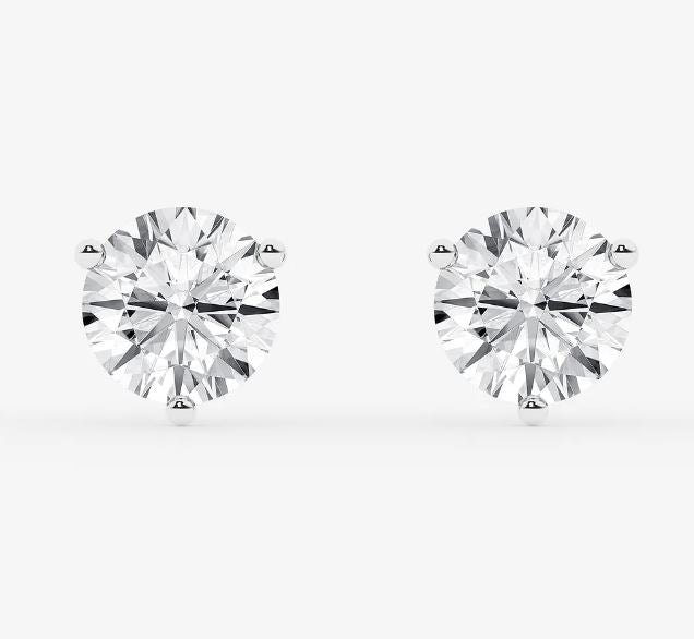 14K White Gold 0.53cttw SI2-I1 I  RBC Diamond Stud Earrings