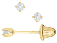 14K Yellow Gold Kiddie Kraft 0.10cttw Diamond Stud Earrings
