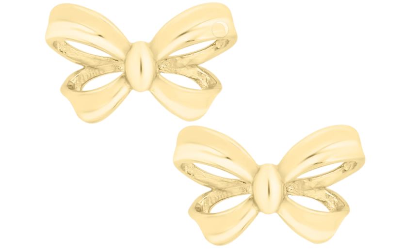14K Yellow Gold Kiddie Kraft Bow Earrings
