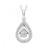 14K White Gold Diamond Pear Shape Rhythm of Love Pendant Necklace