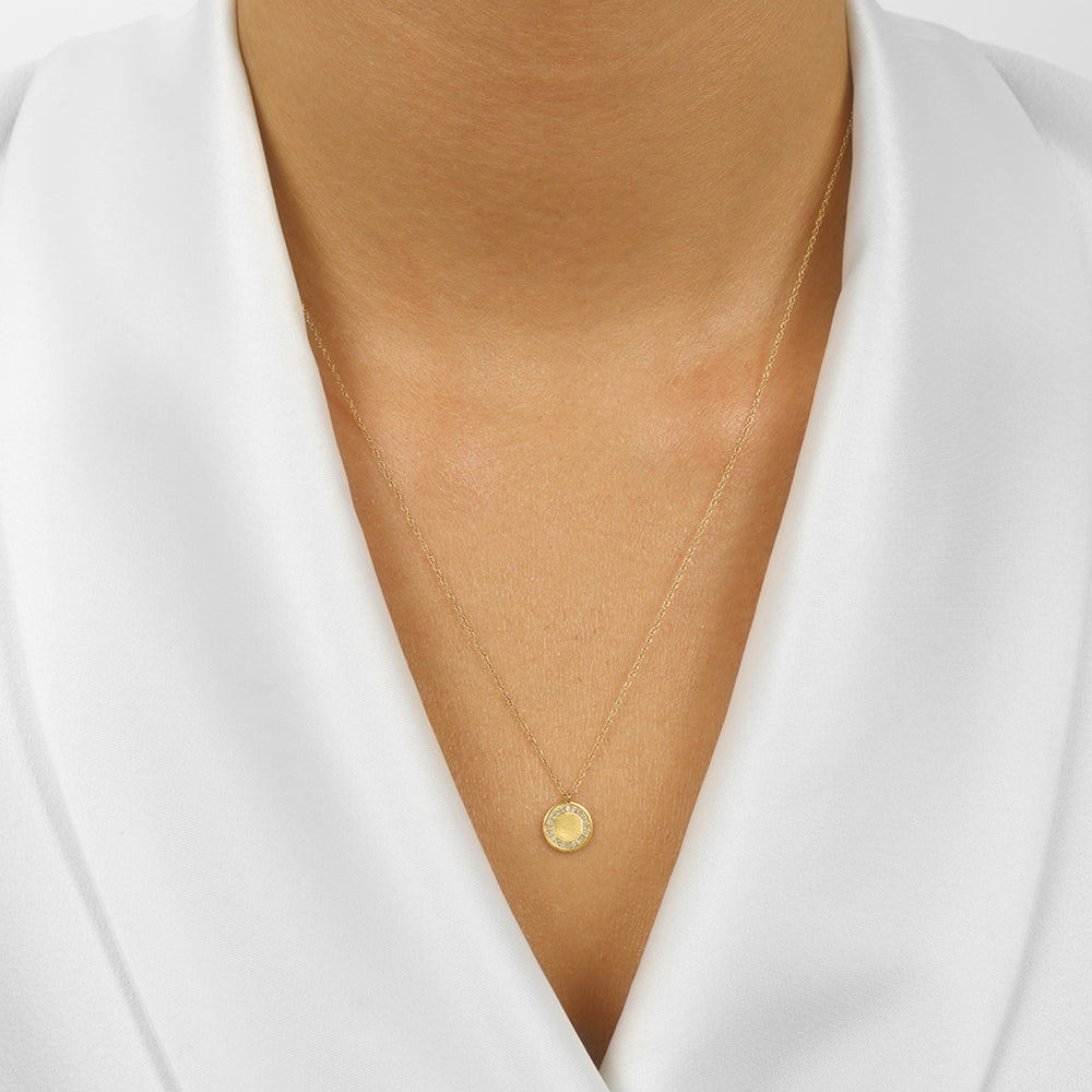 Engravable Diamond Pendant