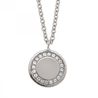10K White Gold Diamond Pendant Necklace