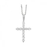 14K White Gold 0.25cttw Diamond Cross Pendant