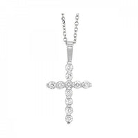14K White Gold 0.25cttw Diamond Cross Pendant