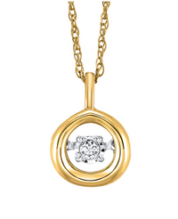 10K Yellow Gold 0.02cttw Diamond Pendant Necklace