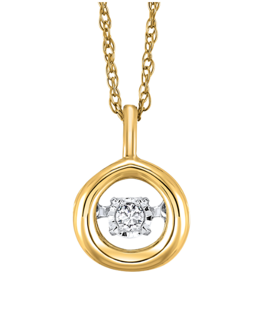 10K Yellow Gold 0.02cttw Diamond Pendant Necklace