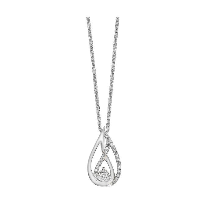 Sterling Silver 0.10cttw Diamond Pendant Necklace