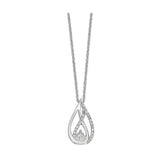 Sterling Silver 0.10cttw Diamond Pendant Necklace