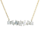 14K Yellow & White Gold 0.31cttw Baguette, 0.163cttw RBC, & 0.335 Pear Cut Pendnant