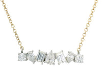 14K Yellow & White Gold 0.31cttw Baguette, 0.163cttw RBC, & 0.335 Pear Cut Pendnant