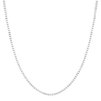 14K White Gold 1.50cttw Diamond Tennis Necklace Sz 18
