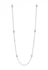 14K White Gold 2.00cttw Diamond Station Necklace
