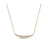 Vela 18K Yellow Gold 0.40cttw VS G-H French Cut Pave Diamond Pendant Necklace by HOF