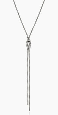 Love Knot Silver Diamond Pave Chain Y Necklace 18-20 by John Hardy