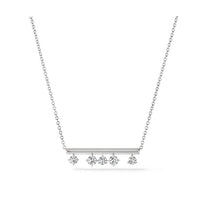 Barre 18K White Gold Floating 0.54cttw VS G-H Diamond Pendant Necklace 18" by HOF