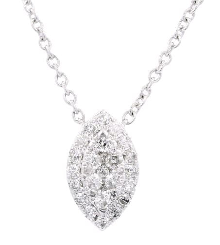 14K White Gold 0.32cttw SI IJ Diamond Necklace 18"