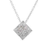 14K White Gold 0.55cttw SI IJ Diamond Necklace 18"