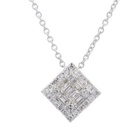 14K White Gold 0.55cttw SI IJ Diamond Necklace 18"