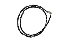 14K White Gold 42.14cttw Black Diamond Bead Necklace 17"