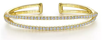 14K Yellow Gold 1.57cttw SI2 G-H Split Diamond Cuff by Gabriel