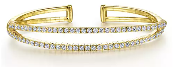 14K Yellow Gold 1.57cttw SI2 G-H Split Diamond Cuff by Gabriel