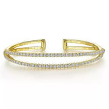 14K Yellow Gold 1.57cttw SI2 G-H Split Diamond Cuff by Gabriel