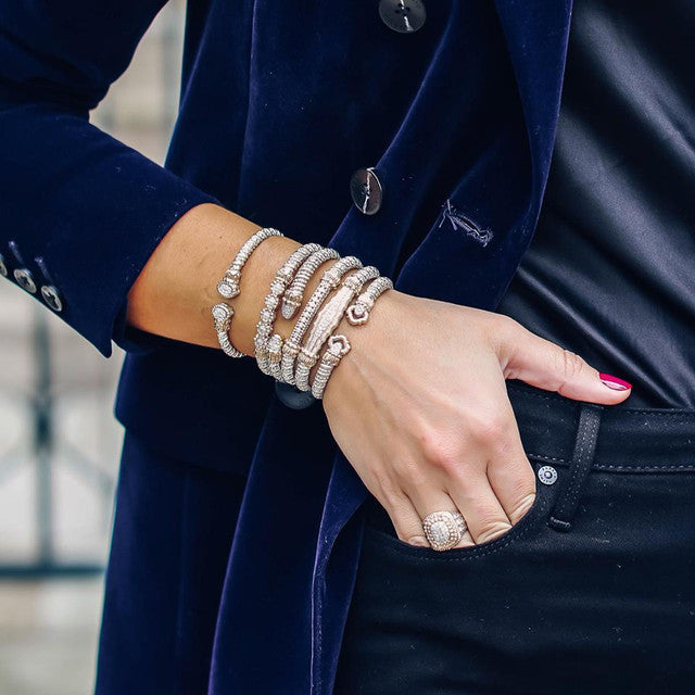 Sterling Silver & Yellow Gold Diamond Bracelet by VAHAN