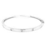14K White Gold 0.36cttw Diamond Bangle Bracelet