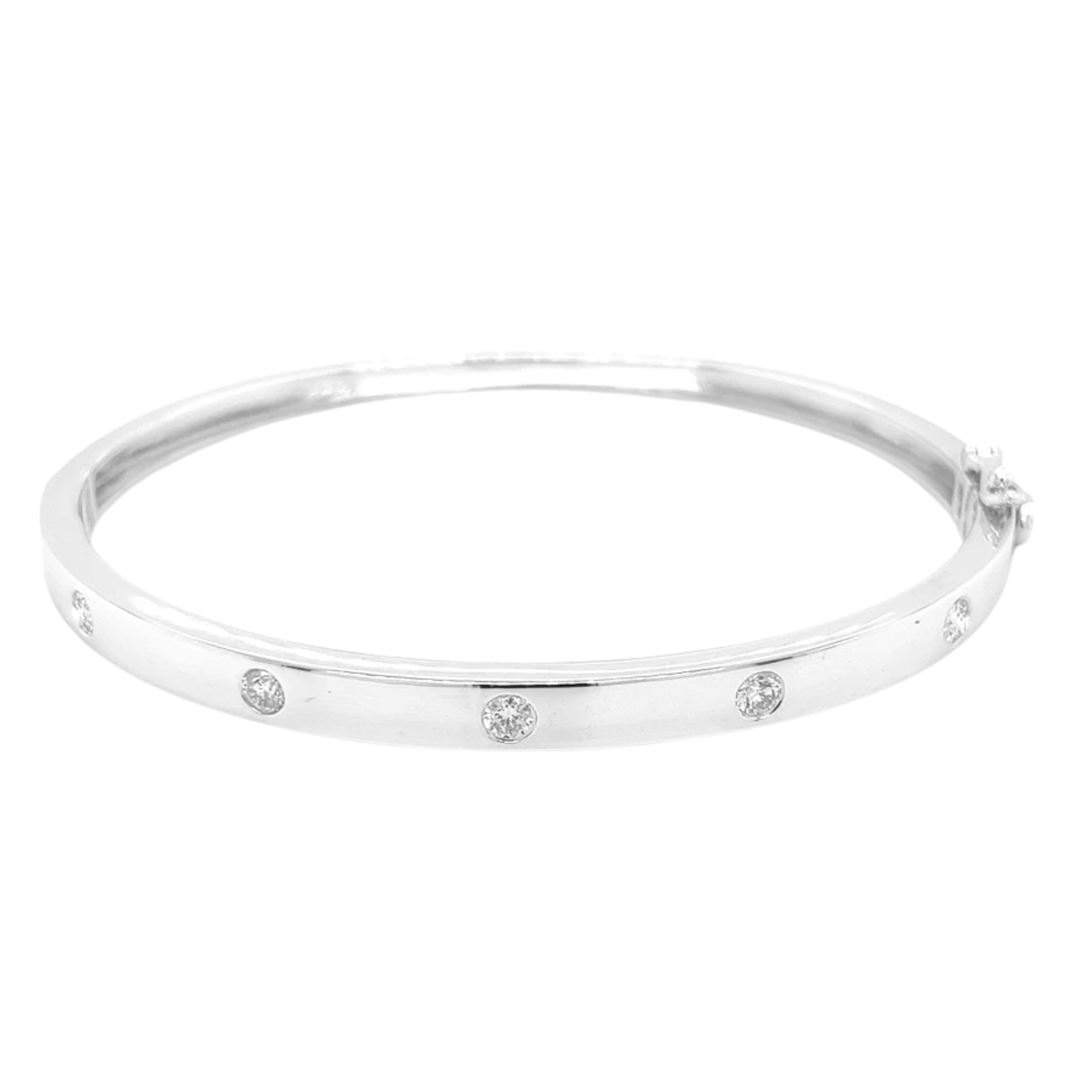 14K White Gold 0.36cttw Diamond Bangle Bracelet