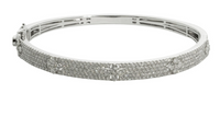 14K White Gold 2.5cttw Diamond Bangle