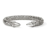 Spear 50 Silver 0.25cttw Treated Black Diamond Pave 8.9mm Flex Cuff by John Hardy