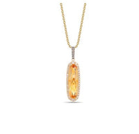 14K Honey Gold 0.31cttw Nude & Choc Diamond & 2.60ct Cinnamon Citrine Pendant by LeVian