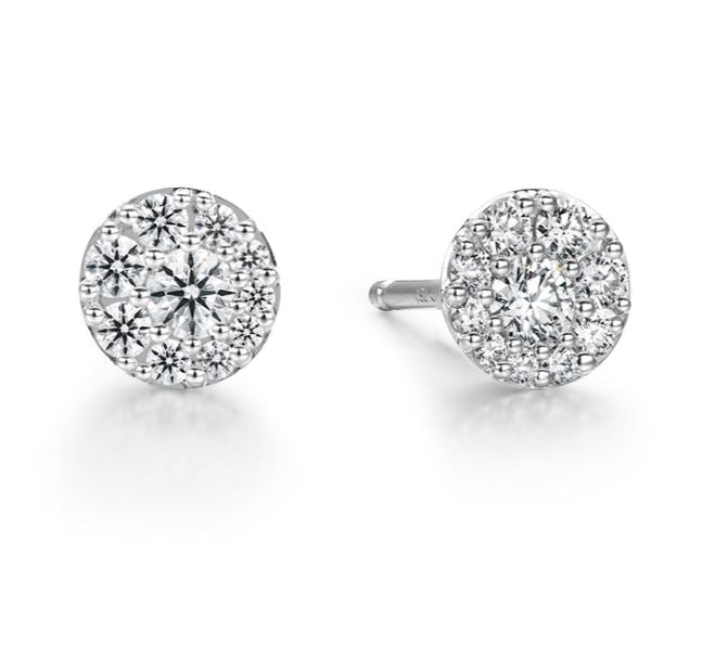 18K White Gold 1.02cttw VS-SI GH HOF Tessa Diamond Circle Earrings