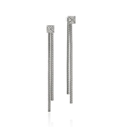 Icon Silver 0.14cttw Diamond Pave Stud 5mm Drop Earrings by John Hardy
